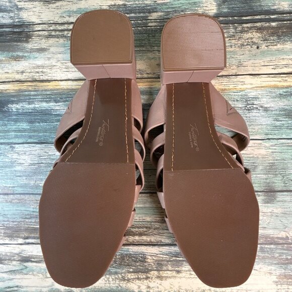 Trotters Lauri Slide Sandals Woven Taupe Leather Adjustable Strap Womens Size 9M - Picture 7 of 12